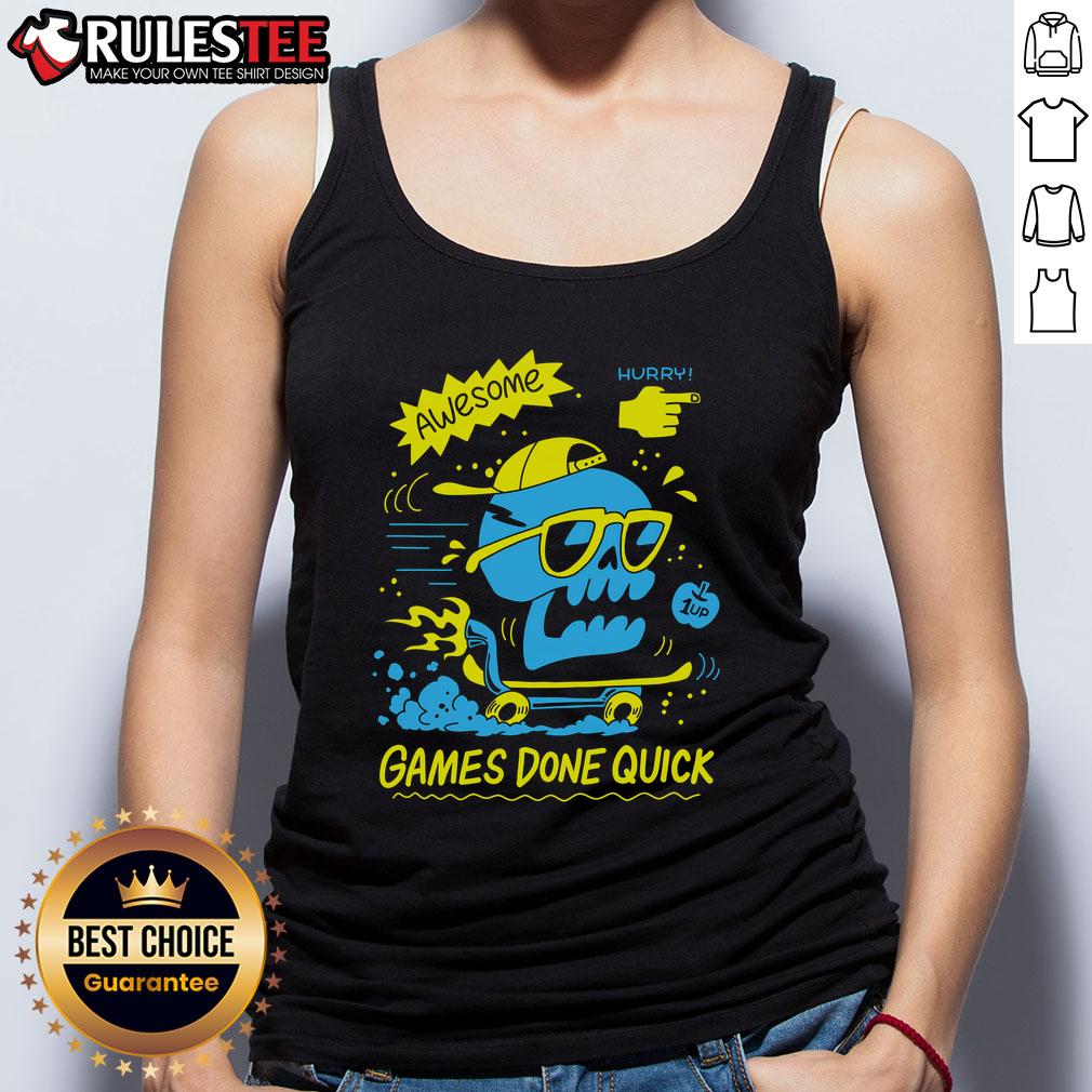 Awesome GDQ Hurry Skater Skull T-Shirt - Image 4