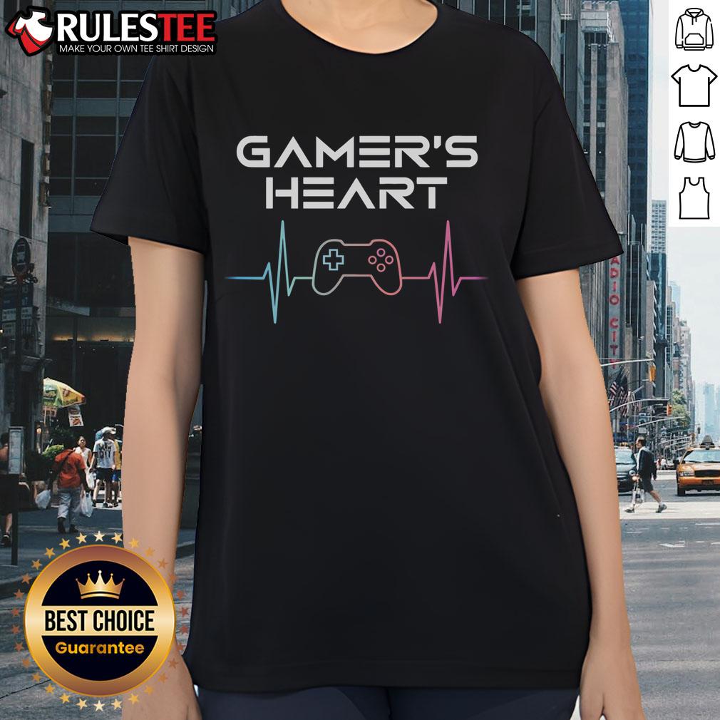 Awesome Gamer's Heart Heartbeat T-Shirt - Image 3