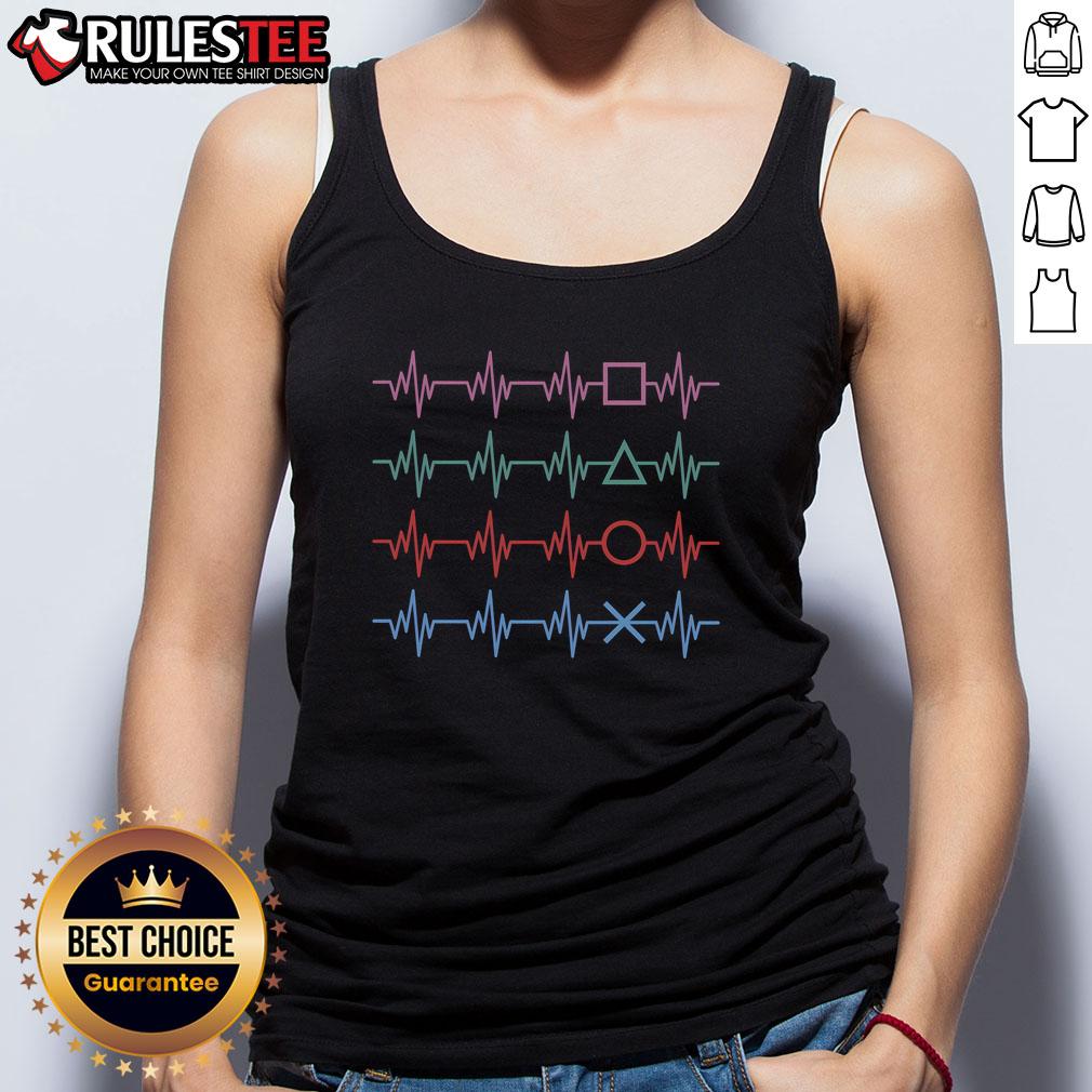 Awesome Gaming Design Heartbeat T-Shirt - Image 4