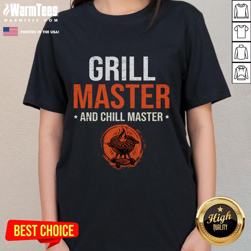 Awesome Grill Master And Chill Master Father's Day T-Shirt - Image 3