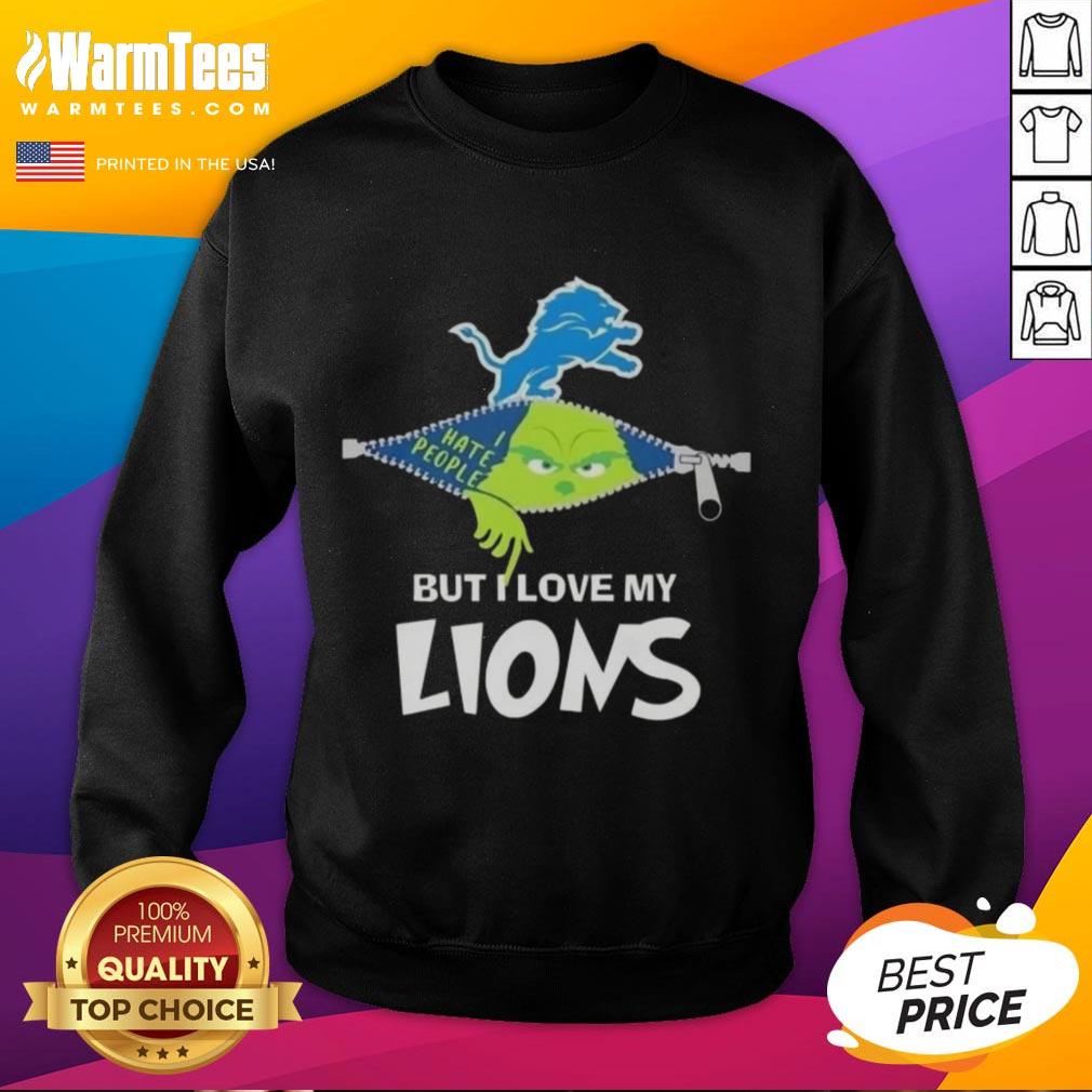 Awesome Grinch Christmas But I Love My Detroit Lions T-Shirt - Image 5