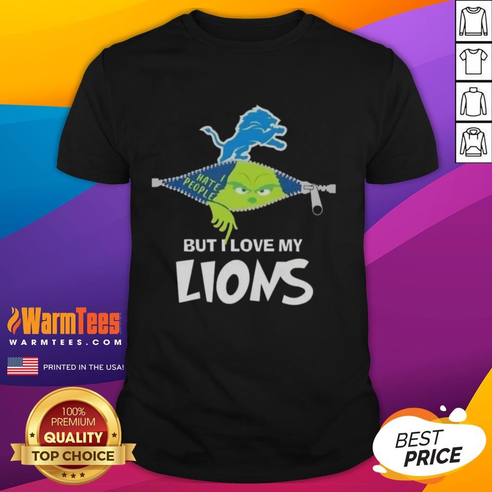 Awesome Grinch Christmas But I Love My Detroit Lions T-Shirt