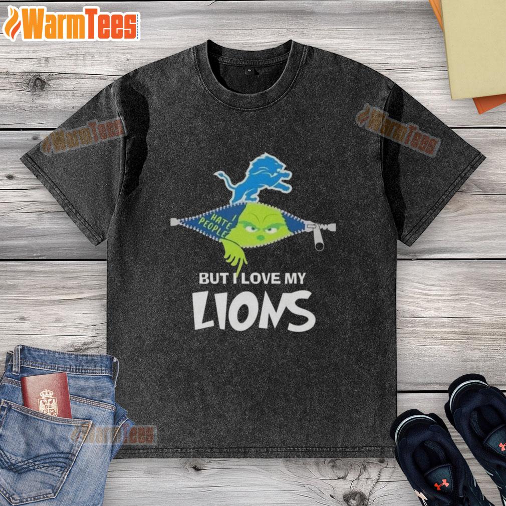 Awesome Grinch Christmas But I Love My Detroit Lions T-Shirt - Image 6