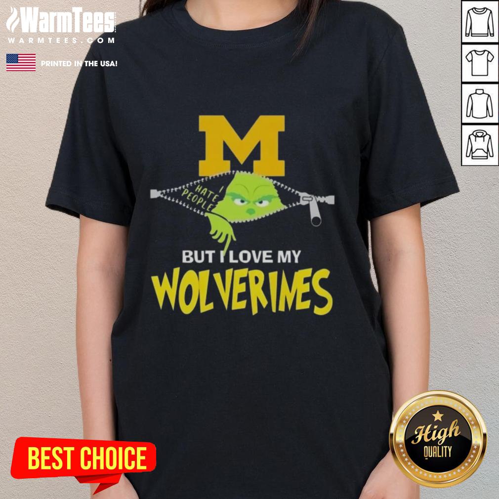 Awesome Grinch Christmas But I Love My Michigan Wolverines T-Shirt - Image 3