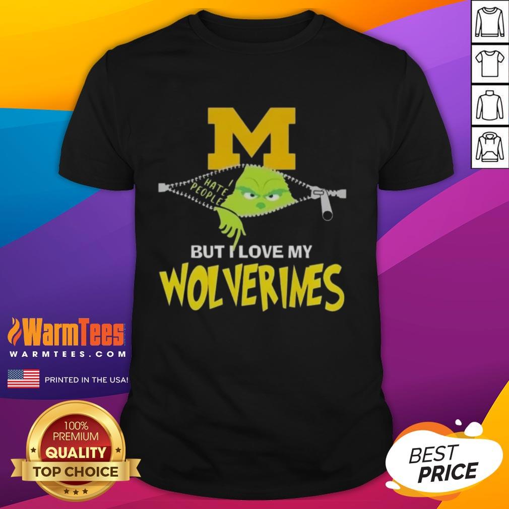 Awesome Grinch Christmas But I Love My Michigan Wolverines T-Shirt