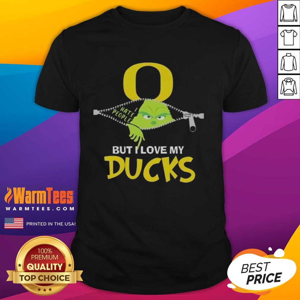 Awesome Grinch Christmas But I Love My Oregon Ducks T-Shirt