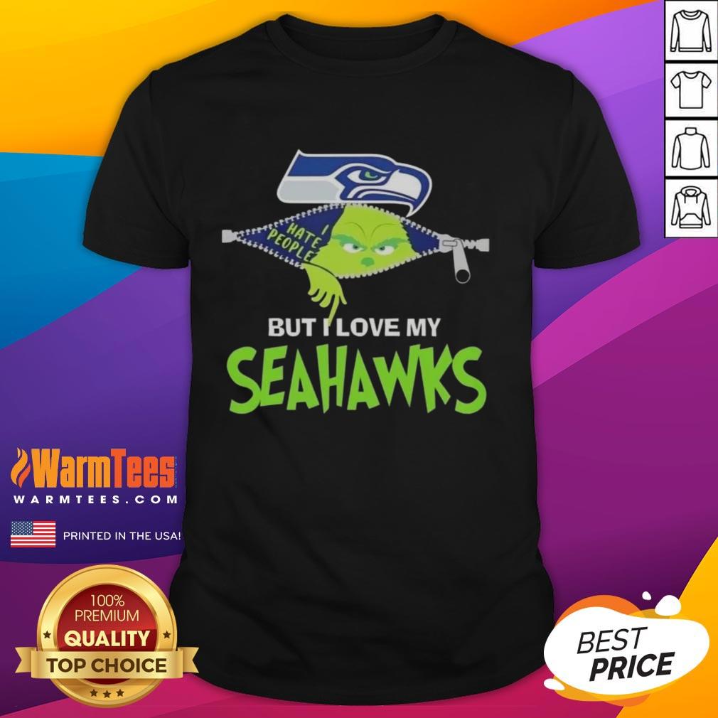 Awesome Grinch Christmas But I Love My Seattle Seahawks T-Shirt