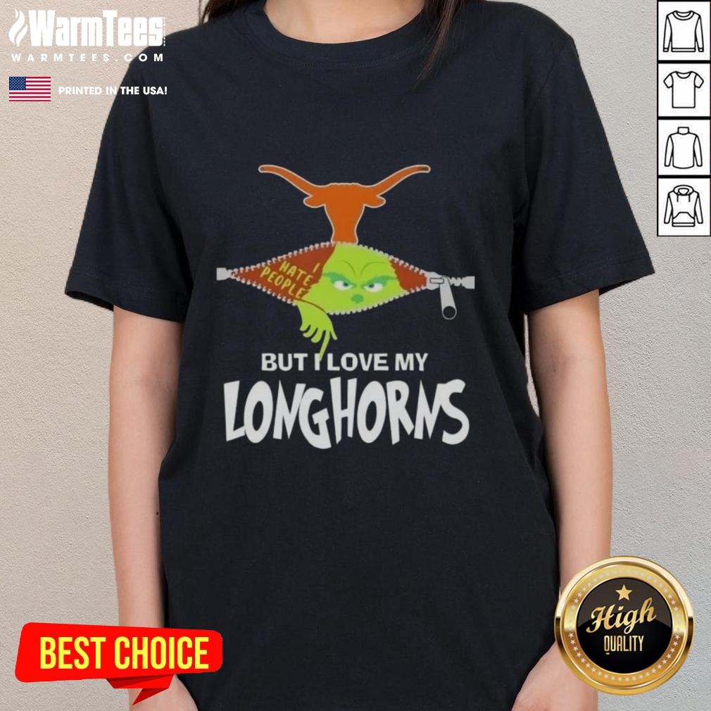 Awesome Grinch Christmas But I Love My Texas Longhorns T-Shirt - Image 3