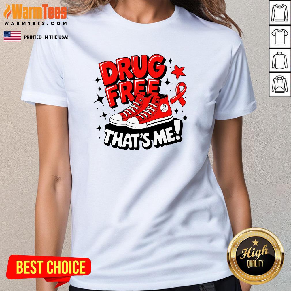 Awesome Groovy Drug Free Red Ribbon Week That's Me Awareness Chucks T-Shirt - Image 2