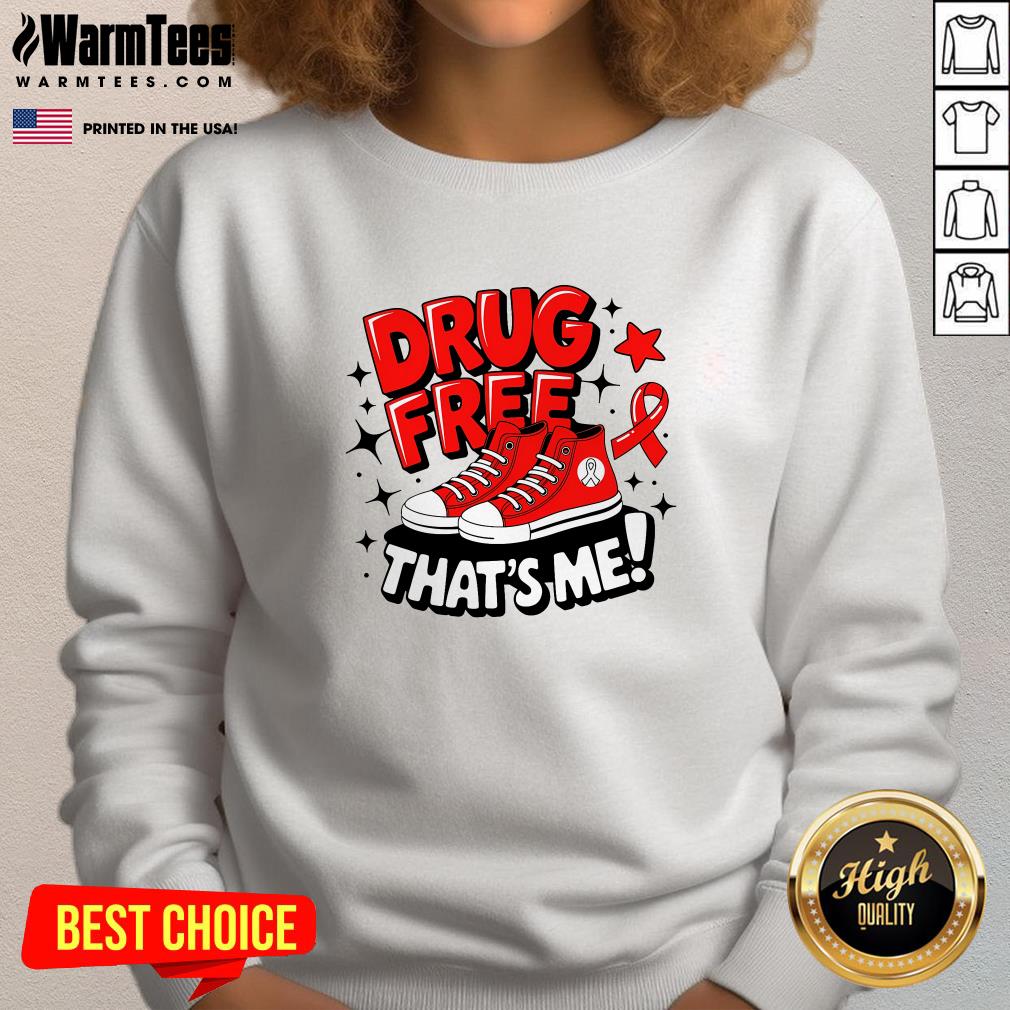 Awesome Groovy Drug Free Red Ribbon Week That's Me Awareness Chucks T-Shirt - Image 4