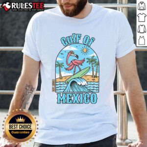 Awesome Gulf Of Mexico Est 1550 Vintage Flamingo Surf Beach T-Shirt