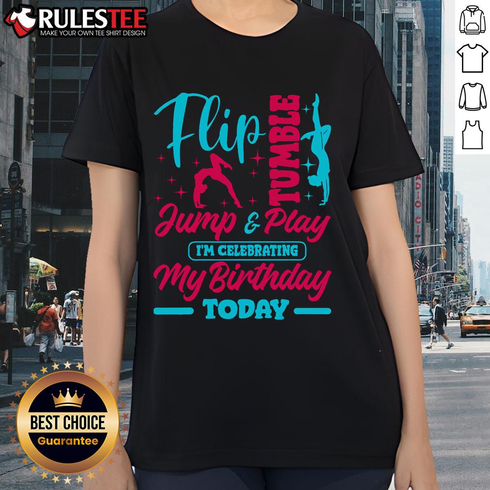 Awesome Gymnastic Birthday Theme Jump Gymnast Bday Party T-Shirt - Image 3