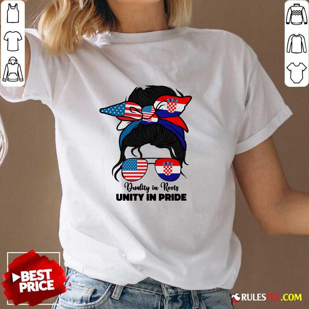 Awesome Half American and Croatian USA Croatia Flag T-Shirt - Image 2