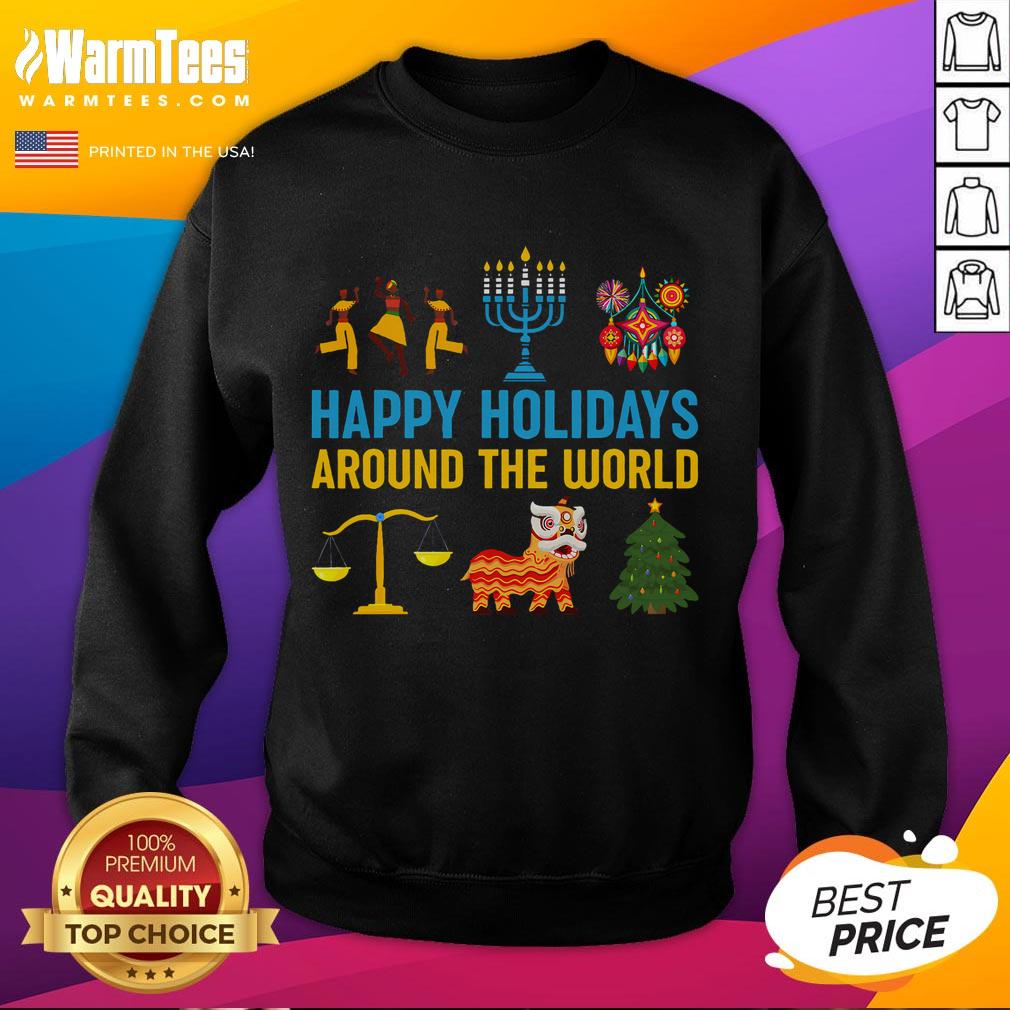 Awesome Happy Holidays Around The World Multicultural T-Shirt - Image 5