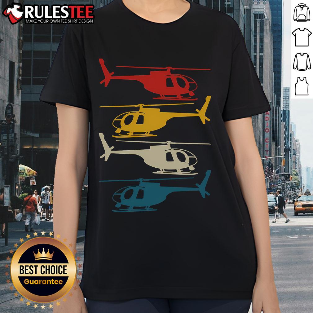 Awesome Helicopter Pilot Co Retro Aviation T-Shirt - Image 3