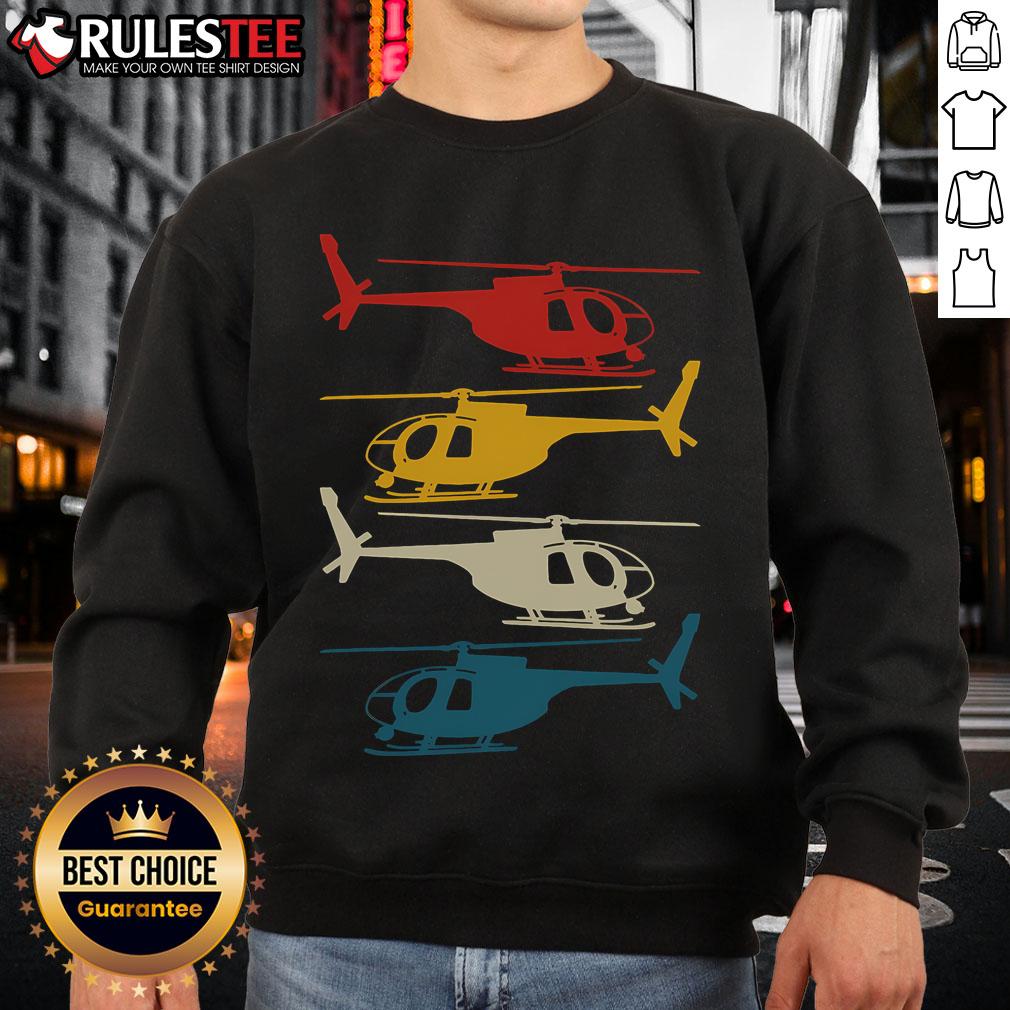 Awesome Helicopter Pilot Co Retro Aviation T-Shirt - Image 5
