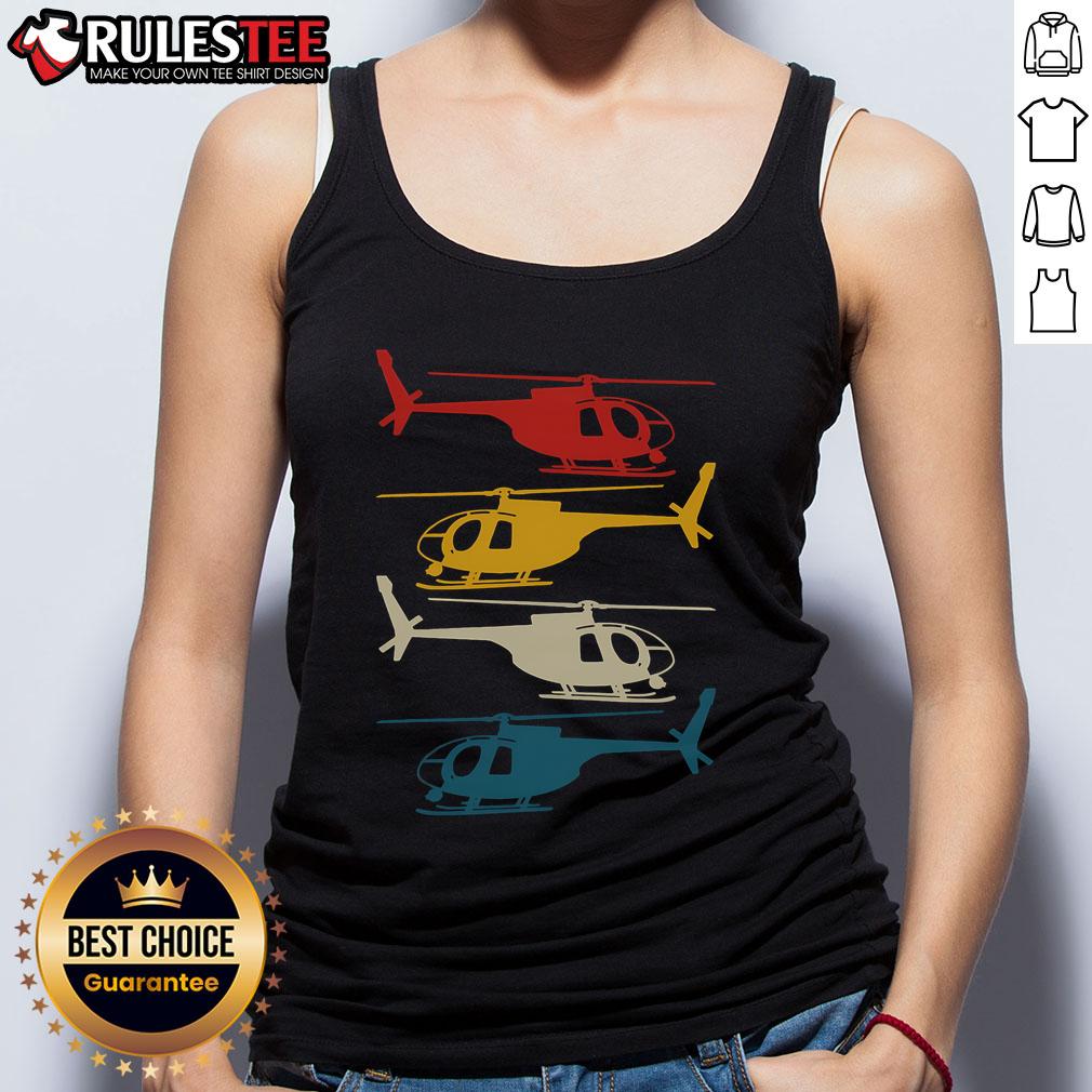 Awesome Helicopter Pilot Co Retro Aviation T-Shirt - Image 4