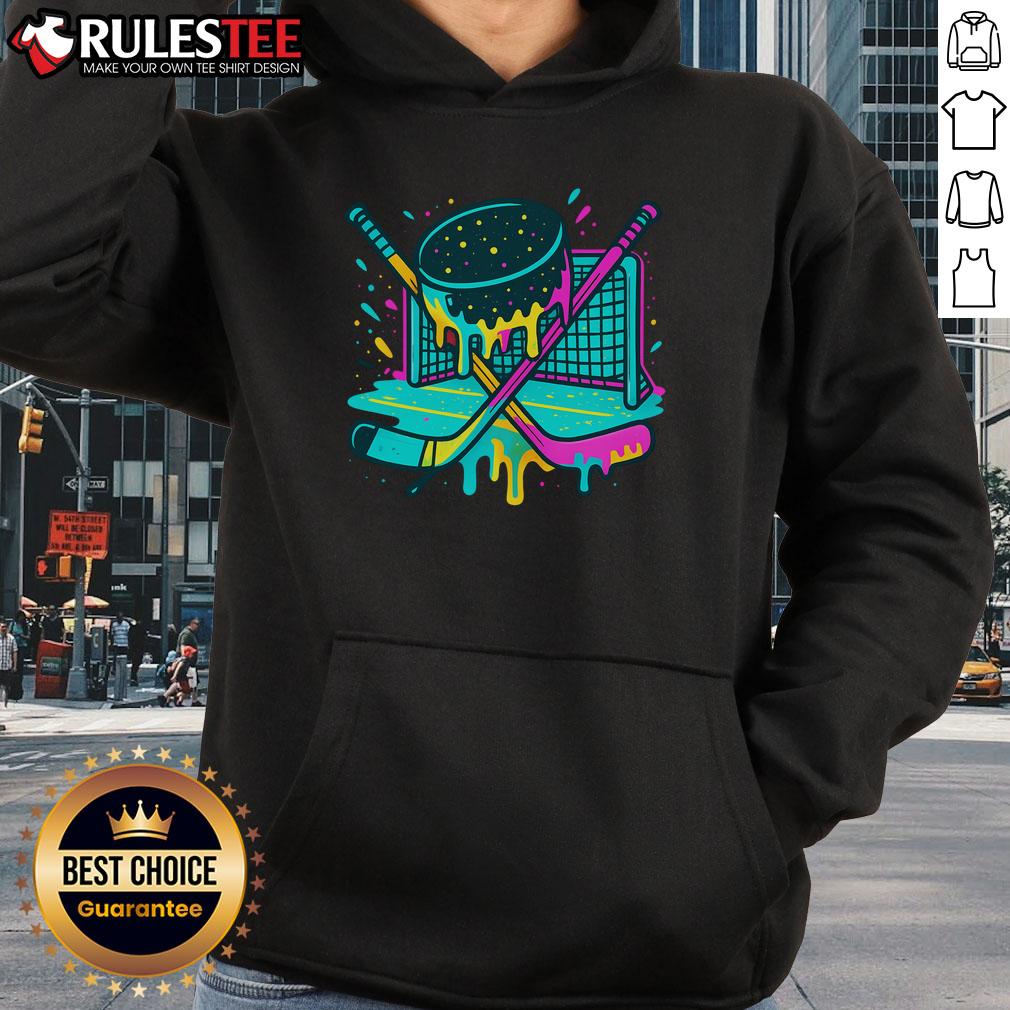 Awesome Hockey Ice Cream Drip T-Shirt - Image 2