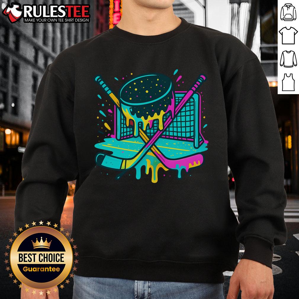 Awesome Hockey Ice Cream Drip T-Shirt - Image 5