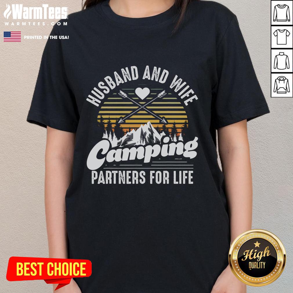 Awesome Husband Wife Camping Partners Lifetime Adventure Companions Vintage T-Shirt - Image 3