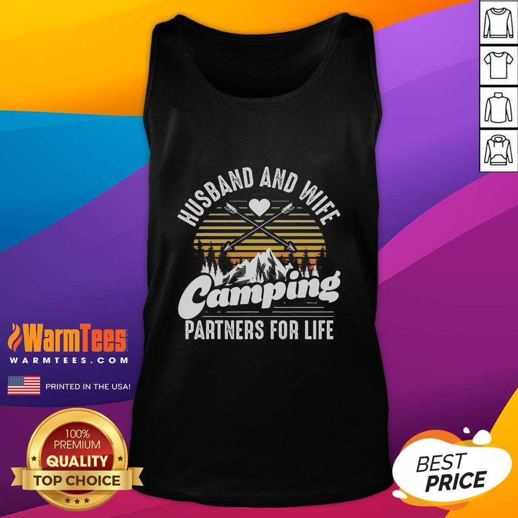 Awesome Husband Wife Camping Partners Lifetime Adventure Companions Vintage T-Shirt - Image 4