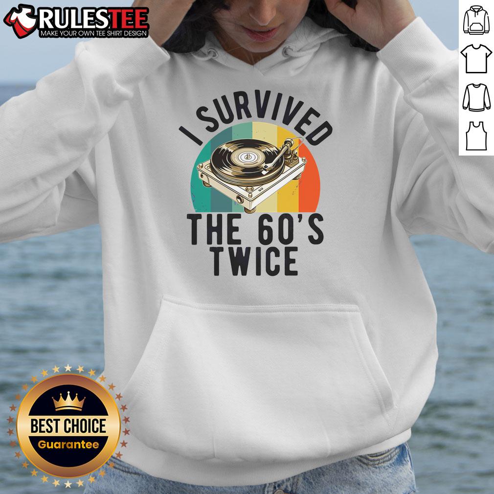 Awesome I Survived The 60s Sixties Twice 70th Birthday 60th T-Shirt - Image 2
