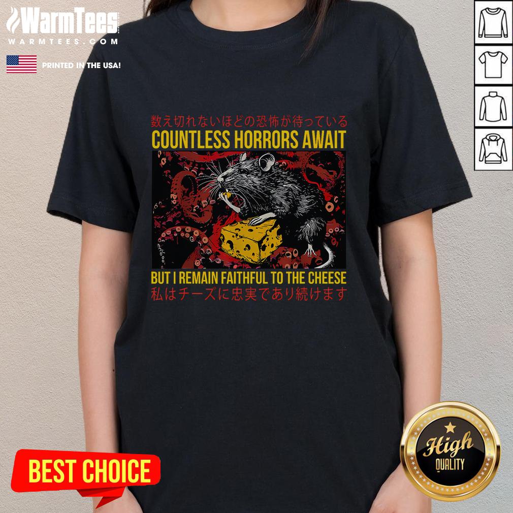 Awesome Japanese Horror Rat Retro Countless Horrors Await T-Shirt - Image 3