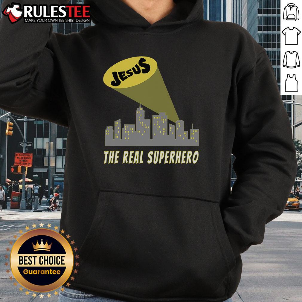 Awesome Jesus The Real Superhero Bat Signal T-Shirt - Image 2