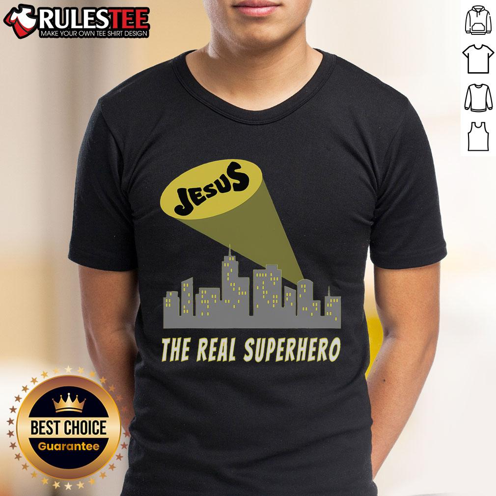 Awesome Jesus The Real Superhero Bat Signal T-Shirt
