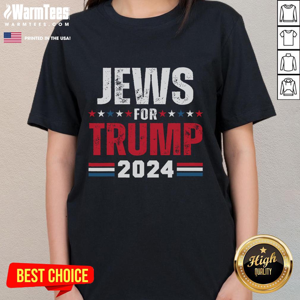 Awesome Jews For Trump 2024 American Flag T-Shirt - Image 3