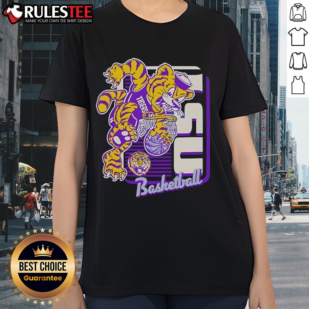 Awesome LSU Tigers Basketball Mascot Dunk T-Shirt - Image 3