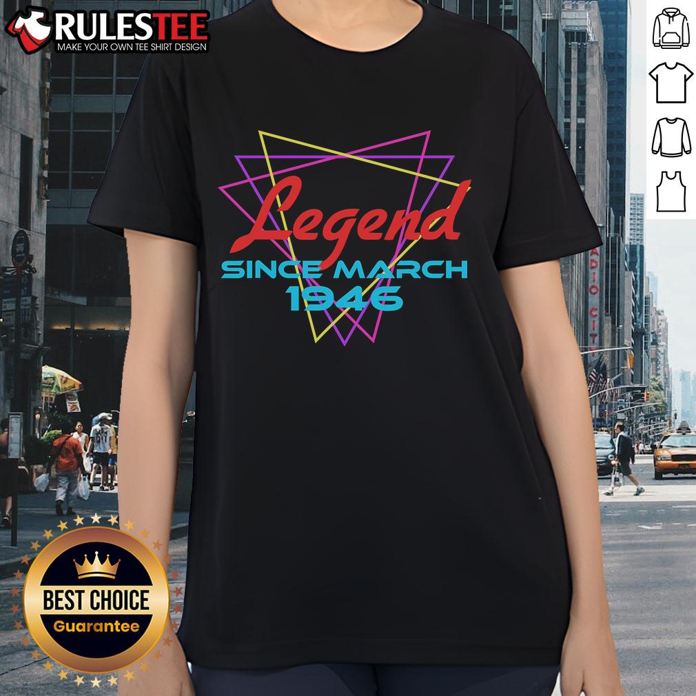 Awesome Legend Since March 1946 Retro T-Shirt - Image 3