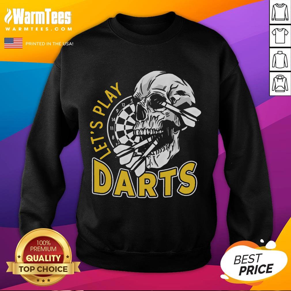 Awesome Let's Play Darts Skull Dartboard Arrow Dart Player T-Shirt - Image 5