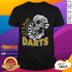 Awesome Let's Play Darts Skull Dartboard Arrow Dart Player T-Shirt