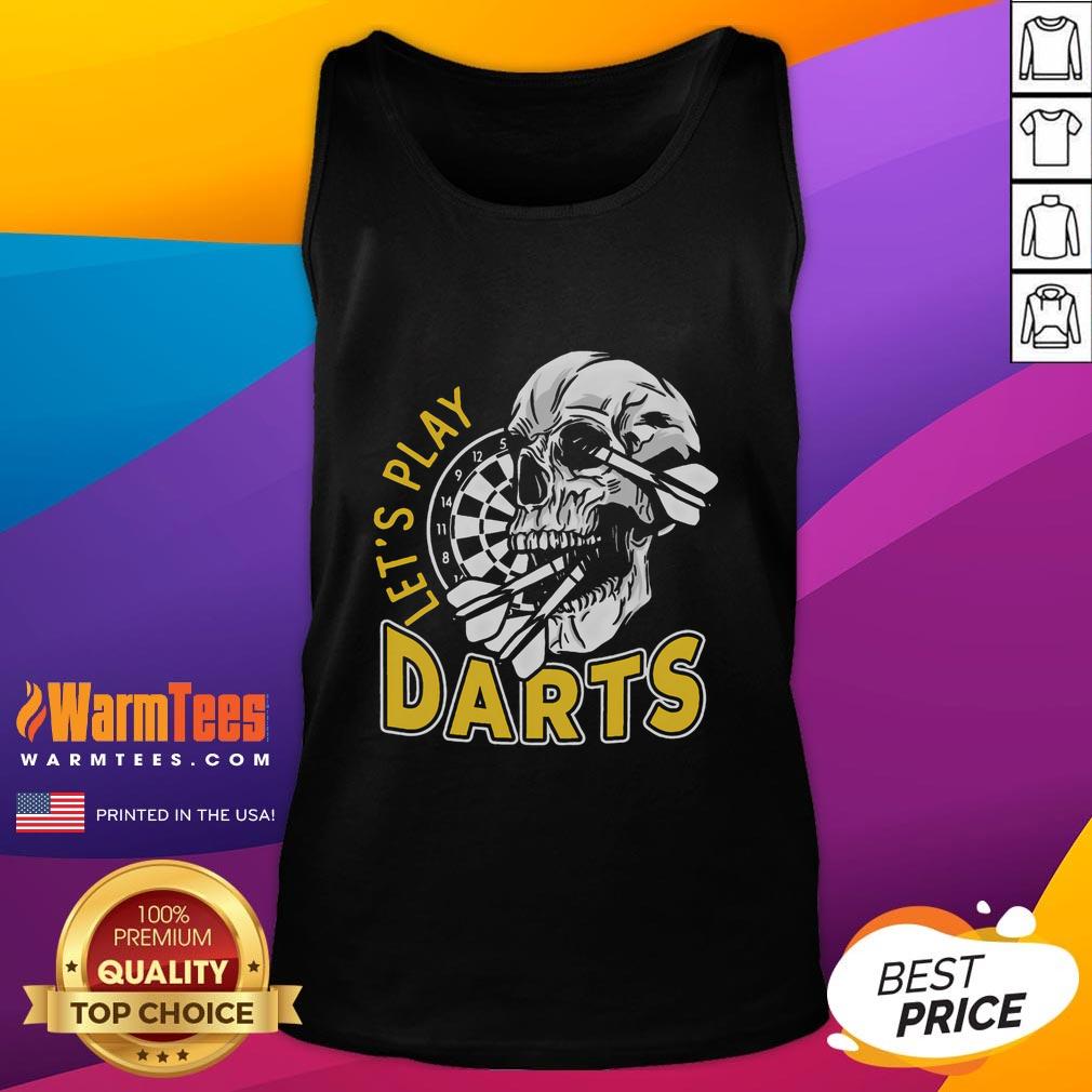 Awesome Let's Play Darts Skull Dartboard Arrow Dart Player T-Shirt - Image 4