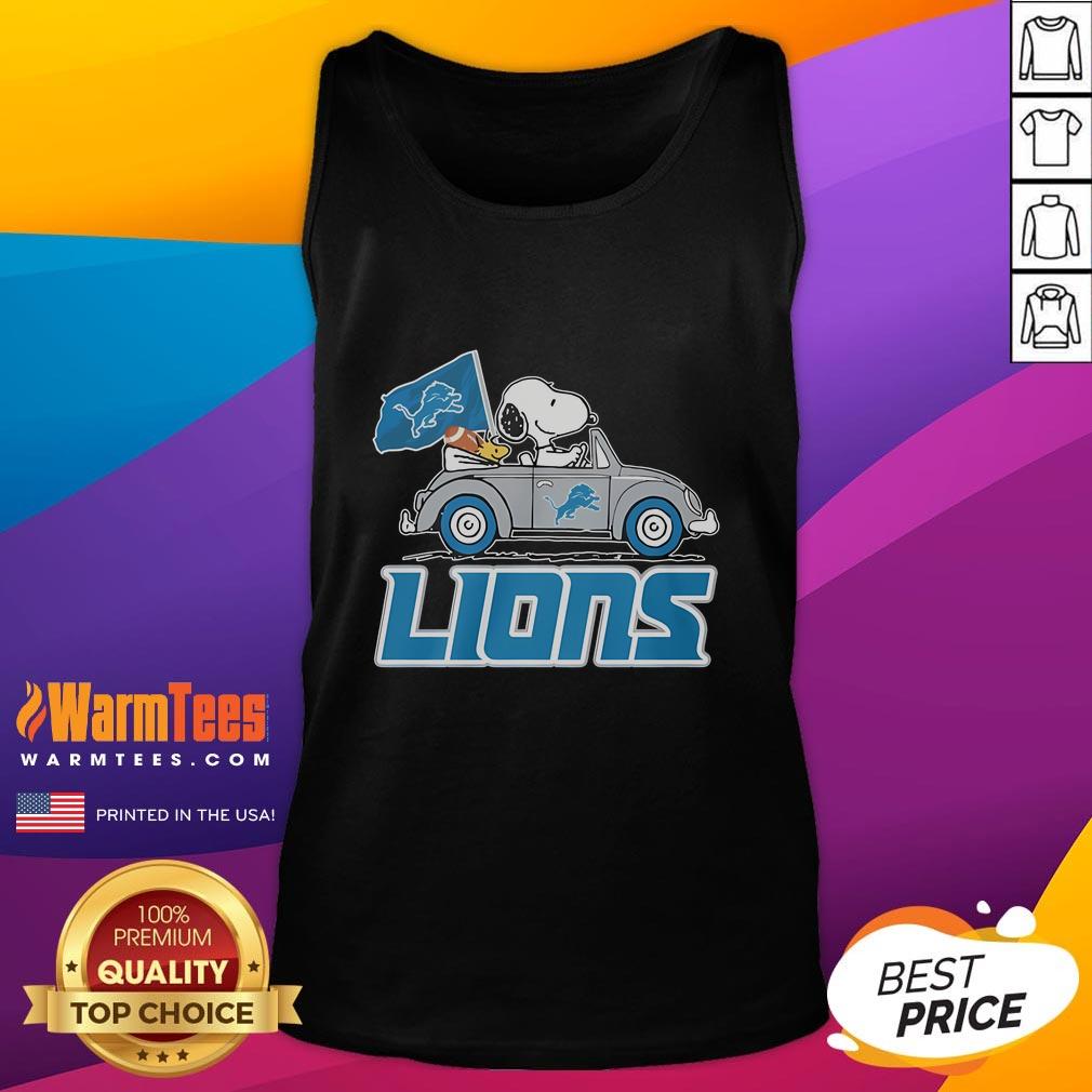 Awesome Lions Go On Car With Snoopy Special T-Shirt - Image 4