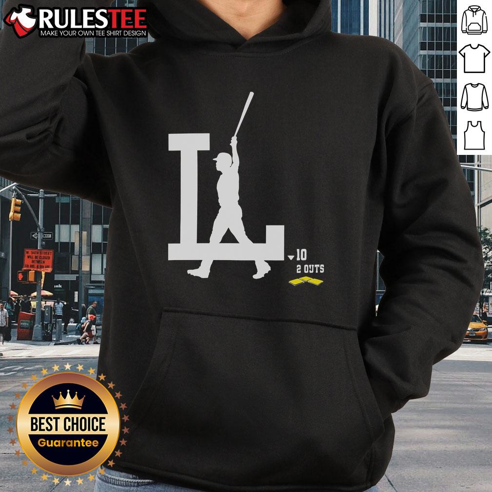 Awesome Los Angeles Dodgers Baseball Logo 10 2 Outs T-Shirt - Image 2