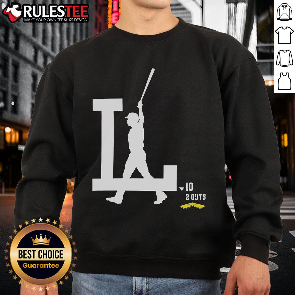 Awesome Los Angeles Dodgers Baseball Logo 10 2 Outs T-Shirt - Image 5