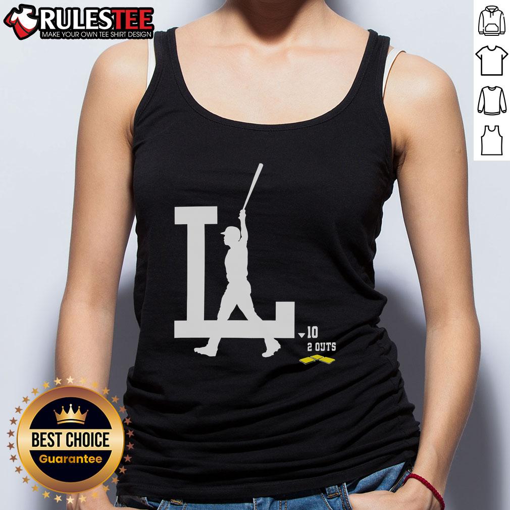 Awesome Los Angeles Dodgers Baseball Logo 10 2 Outs T-Shirt - Image 4