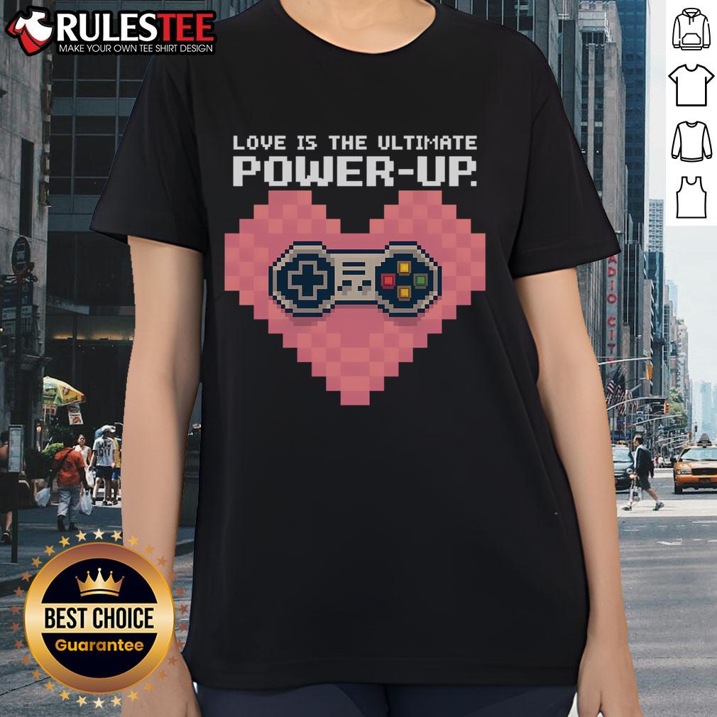 Awesome Love Is The Ultimate Powerup Funny Heart Game Controller T-Shirt - Image 3