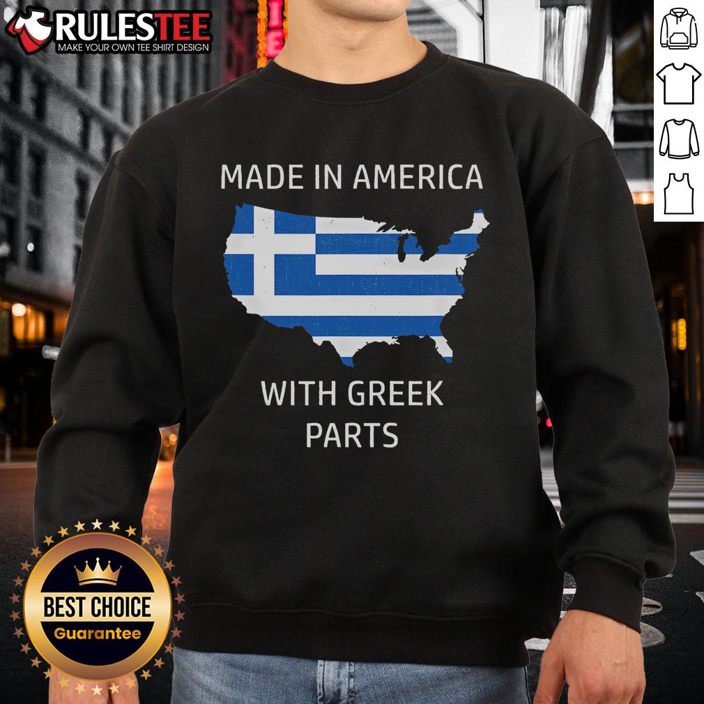 Awesome Made In America With Greek Parts Greece And USA Pride T-Shirt - Image 5