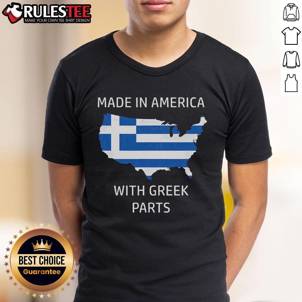 Awesome Made In America With Greek Parts Greece And USA Pride T-Shirt