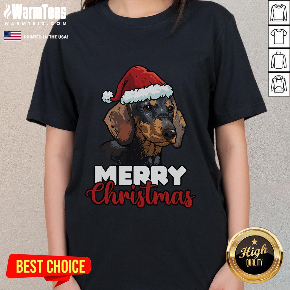 Awesome Merry Christmas Dachshund Dog Lover T-Shirt - Image 3