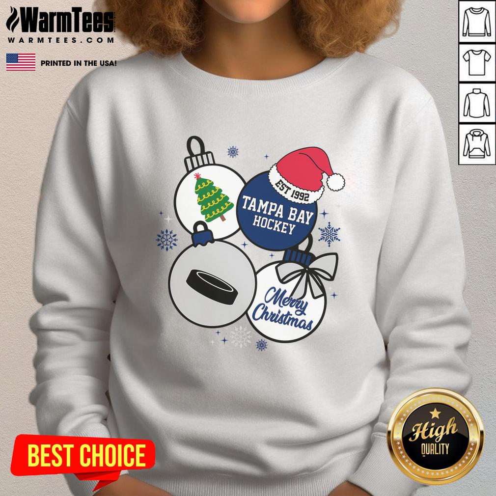Awesome Merry Christmas Tampa Bay Hockey Est 1992 T-Shirt - Image 5