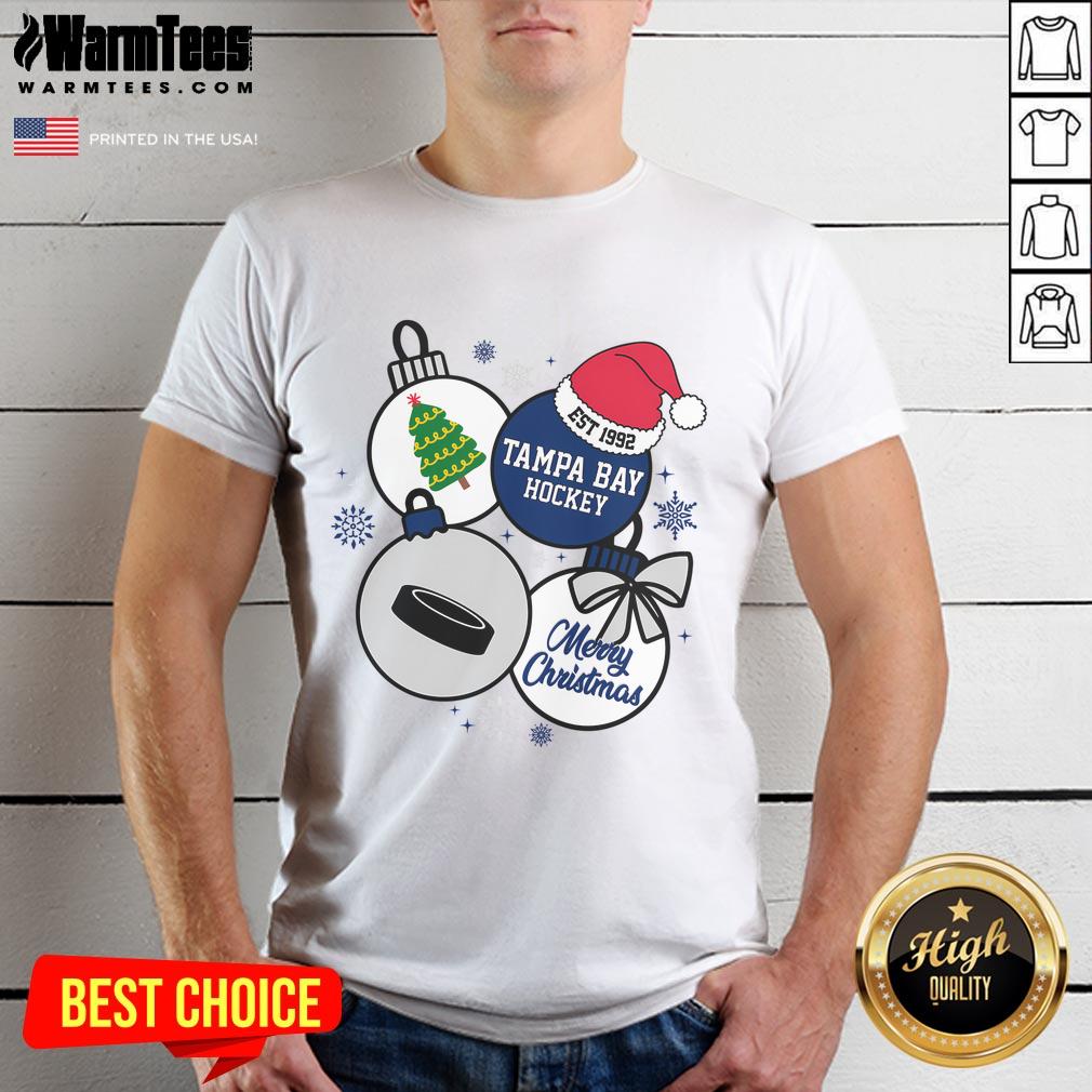Awesome Merry Christmas Tampa Bay Hockey Est 1992 T-Shirt