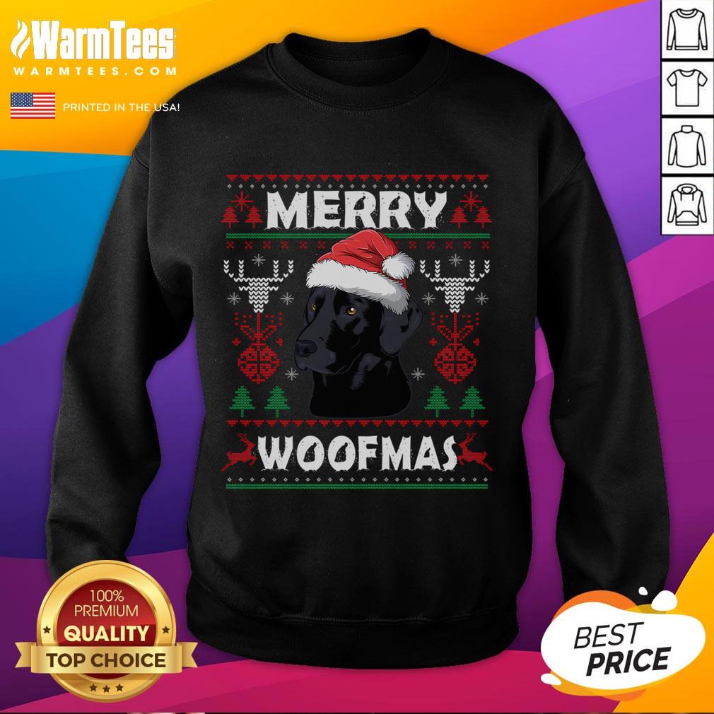 Awesome Merry Woofmas Black Lab Santa Hat Dog Xmas T-Shirt - Image 5