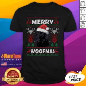 Awesome Merry Woofmas Black Lab Santa Hat Dog Xmas T-Shirt