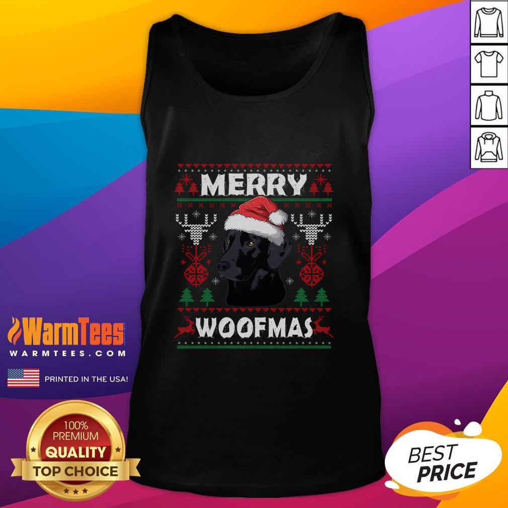 Awesome Merry Woofmas Black Lab Santa Hat Dog Xmas T-Shirt - Image 4