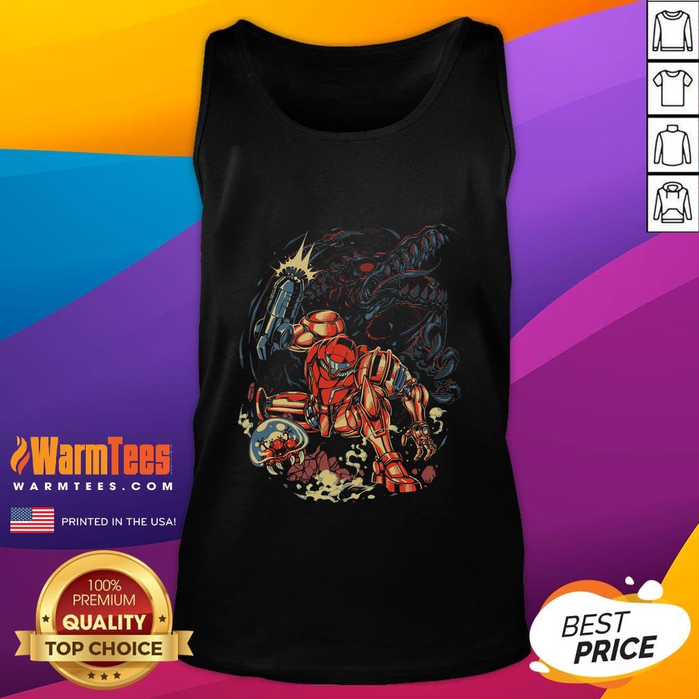 Awesome Metroid Rescue Mission Retro Space Warrior T-Shirt - Image 4