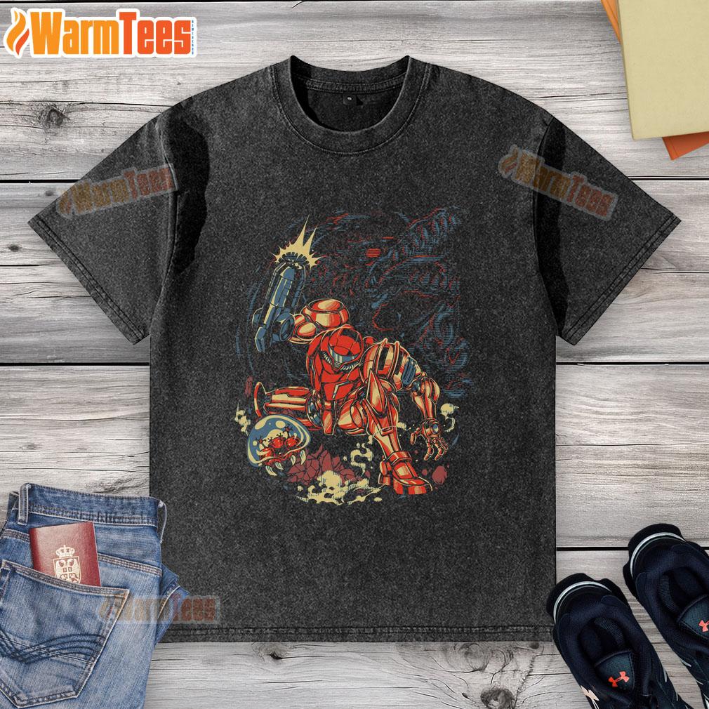 Awesome Metroid Rescue Mission Retro Space Warrior T-Shirt - Image 6